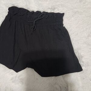 Black cotton shorts
